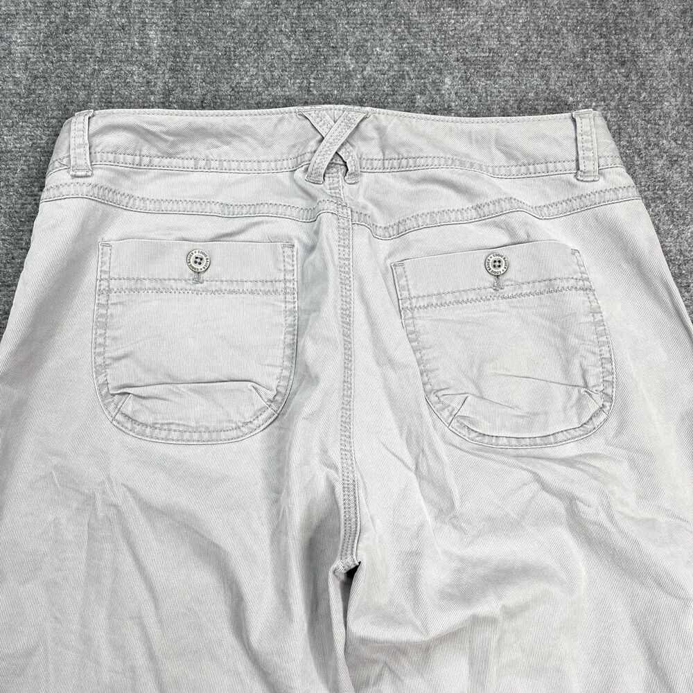 Eddie Bauer Shaw Fit Capri Pants Size 8 Gray Ribbed Tie Waist Hiking Outdoor - Picture 6 of 12